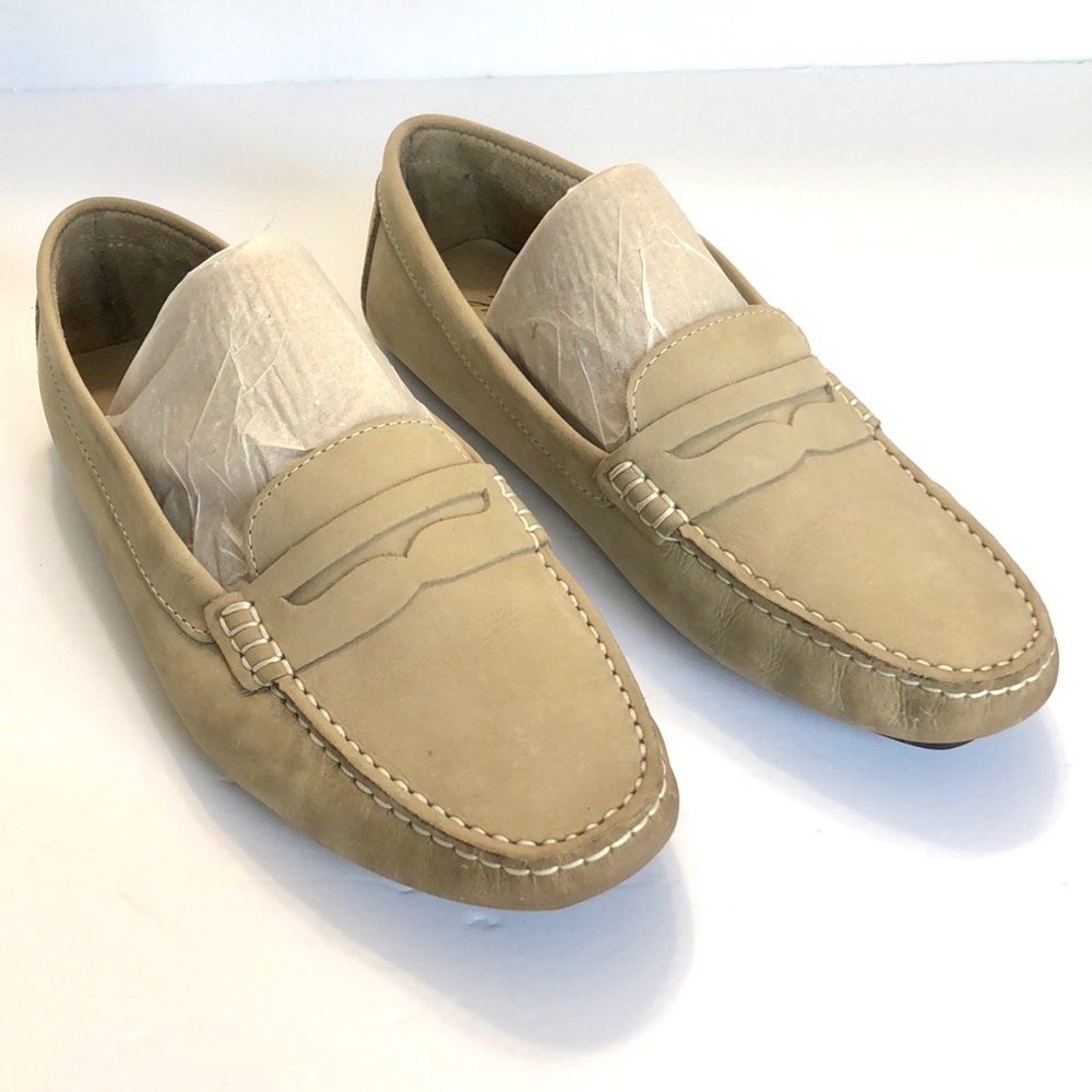 Massimo Matteo Taupe Leather Driving Loafers size 9.5B